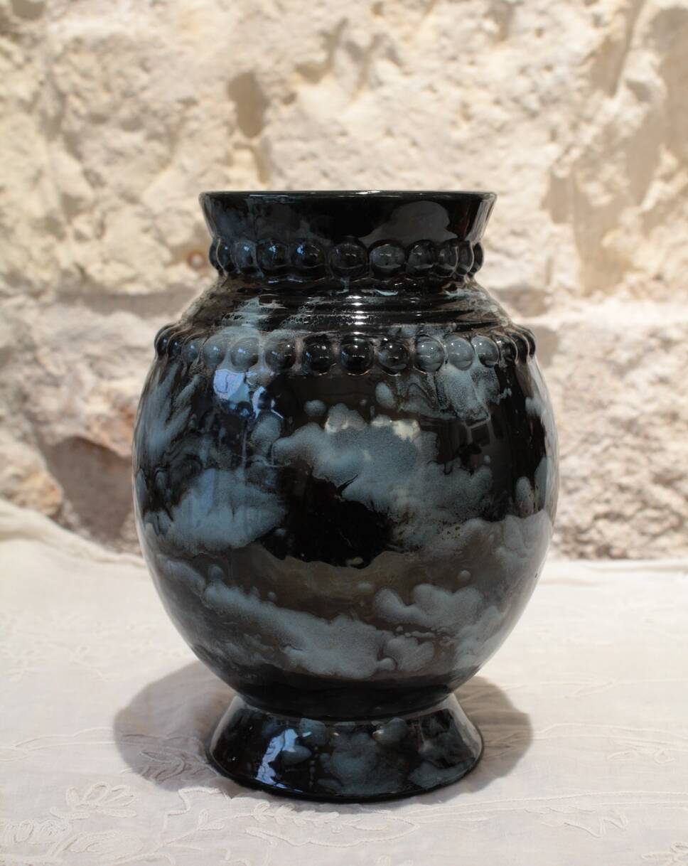 Blanche Letalle 'Night Sky' Vase (1901-1990), Saint Clément earthenware factory