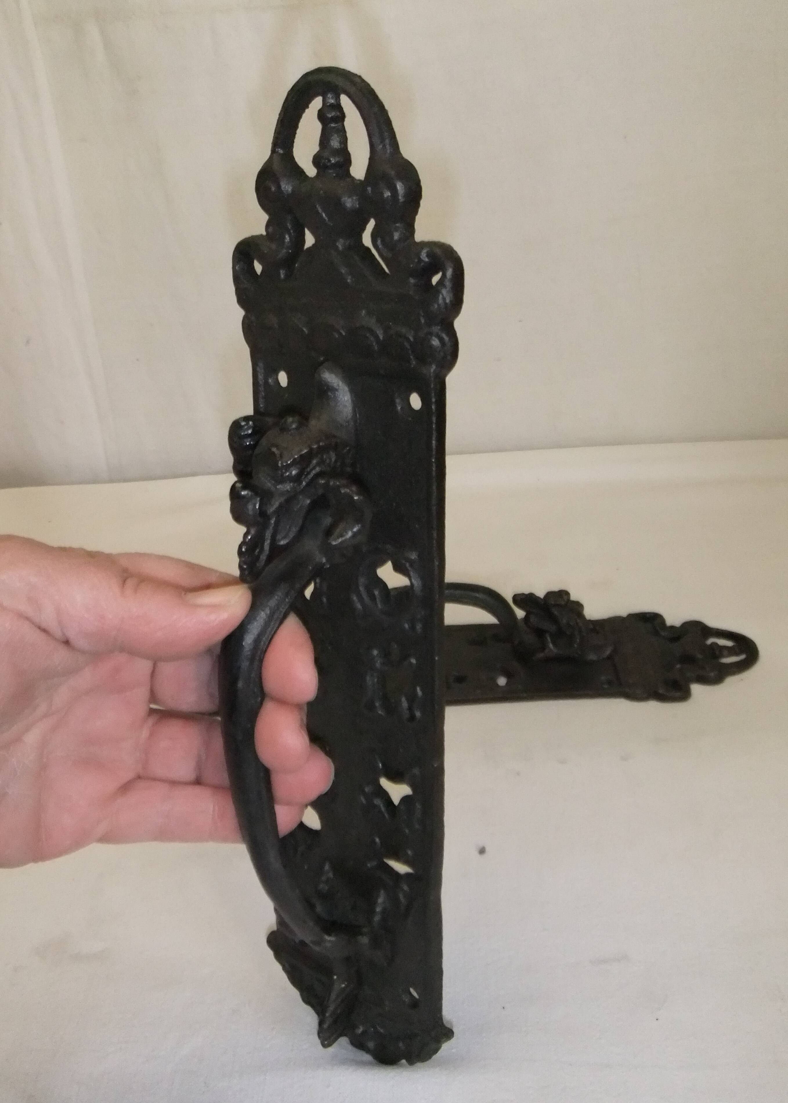 Cast iron dragon door handle 30cm pair