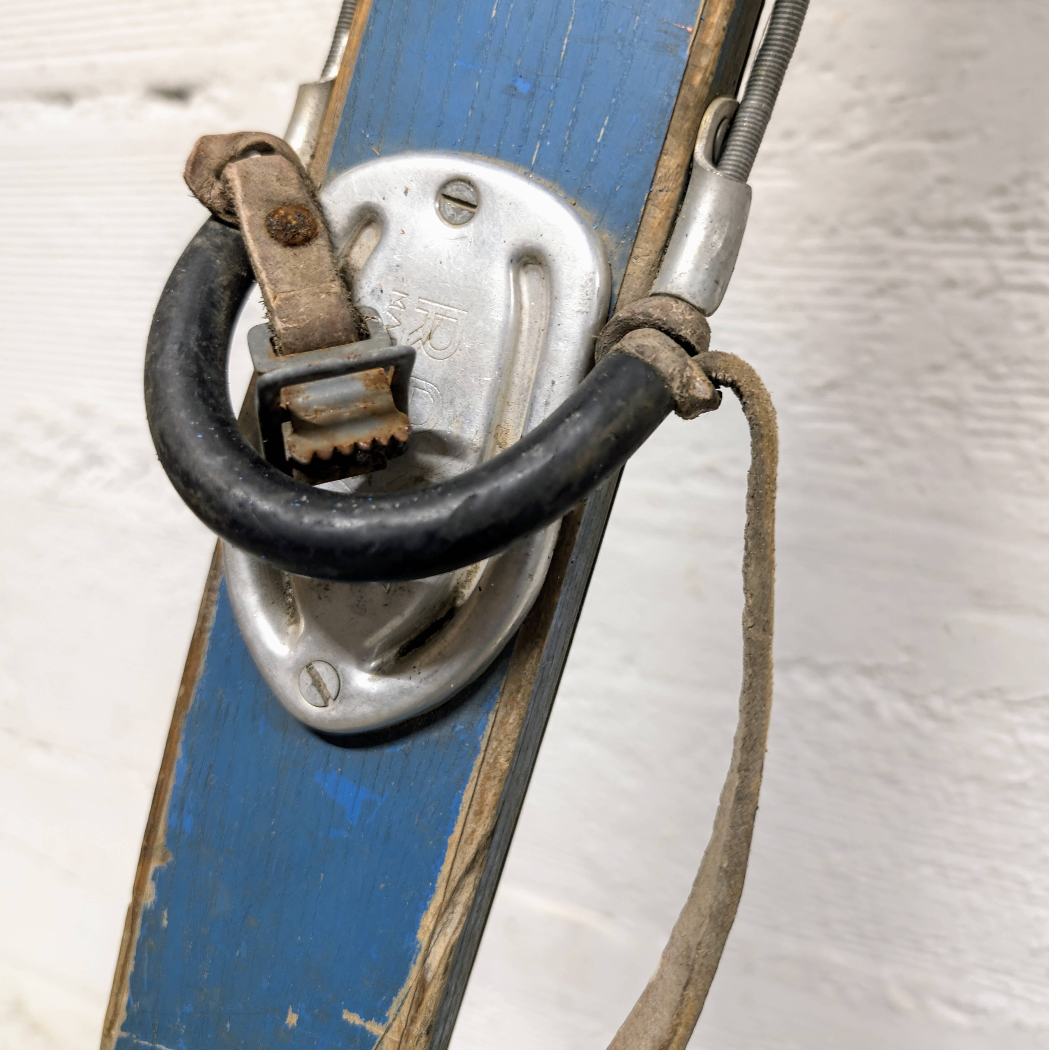 Pair of old wooden skis