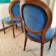 Pair of blue velvet medallion chairs