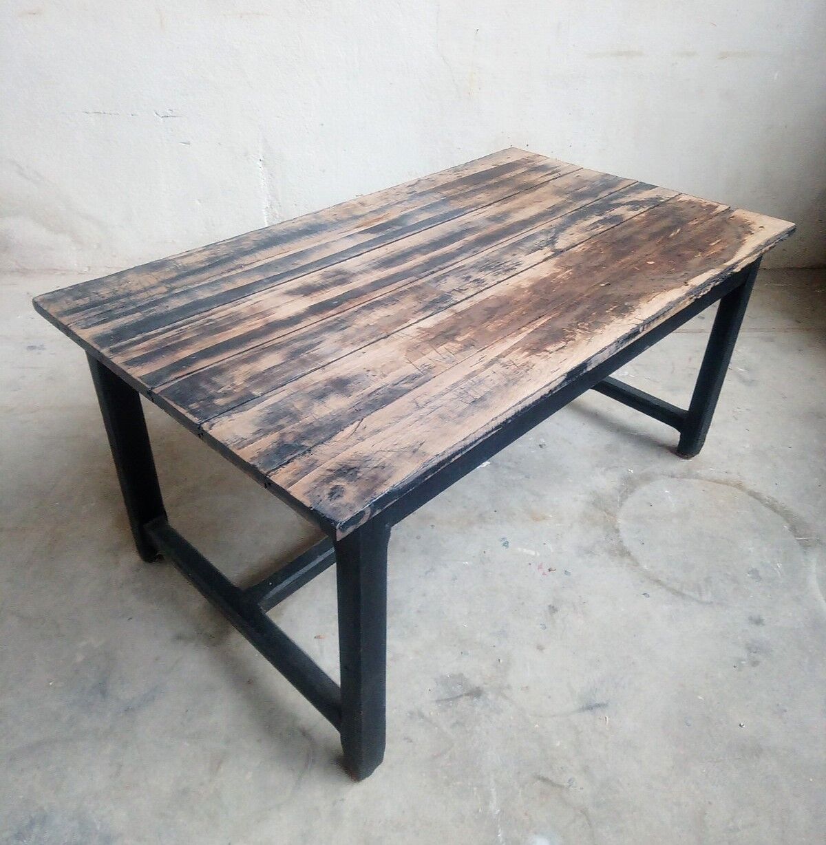 Patinated oak farm table