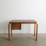 Early Vintage Finnish Mid Century Alvar Aalto Wooden Desk & Chair, 1940s