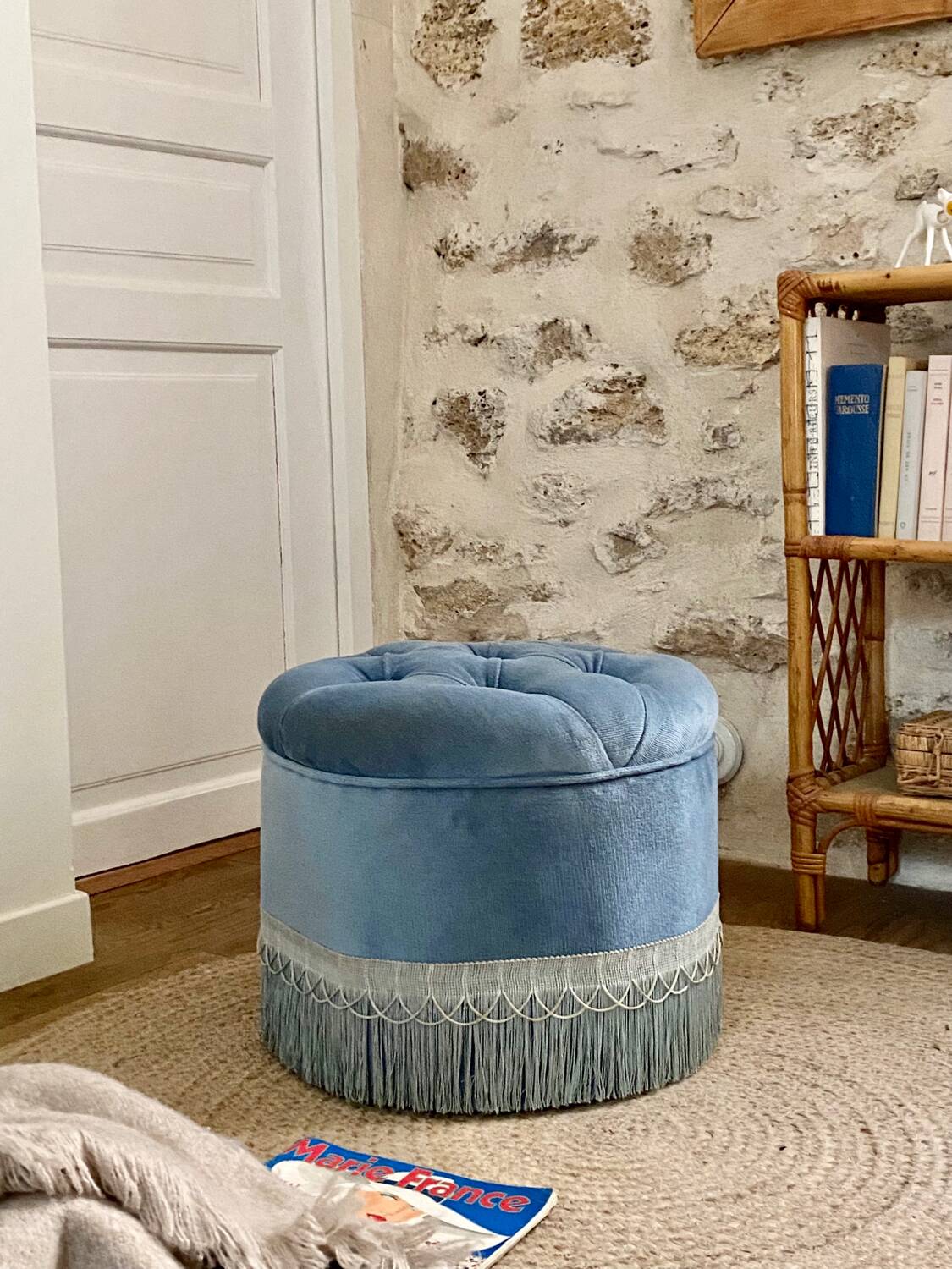 Velvet pouf