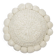 Mini coussin rond à pompons blanc en laine