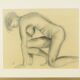 Charcoal Drawing Woman Nude Study Art Framed