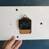 Vintage clock rectangular silent wall clock "Jaz blue white ochre"