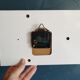 Vintage clock rectangular silent wall clock "Jaz blue white ochre"