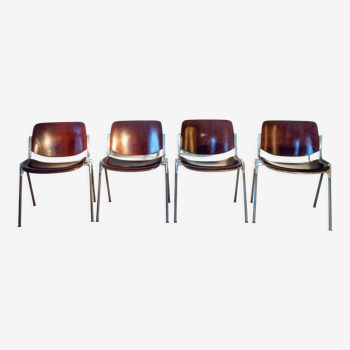 Suite of 4 chairs DSC 106 by Giancarlo Piretti for Castelli, 1965
