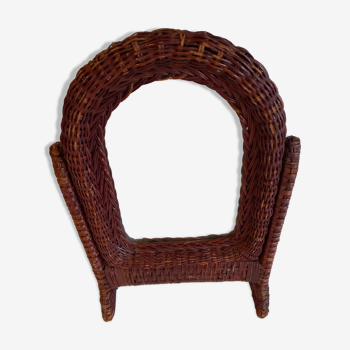 Rattan tilting mirror