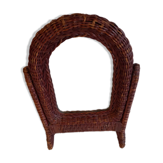 Rattan tilting mirror