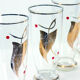 Midcentury set of jar & glasses with gold details, Czechoslovakia 1960s