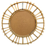 1950s French Rattan Round Mirror