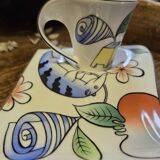 Paire de tasses et sous tasses Villeroy et Boch, nouvelle vague jungle