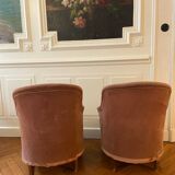 Lot de deux fauteuils crapaud
