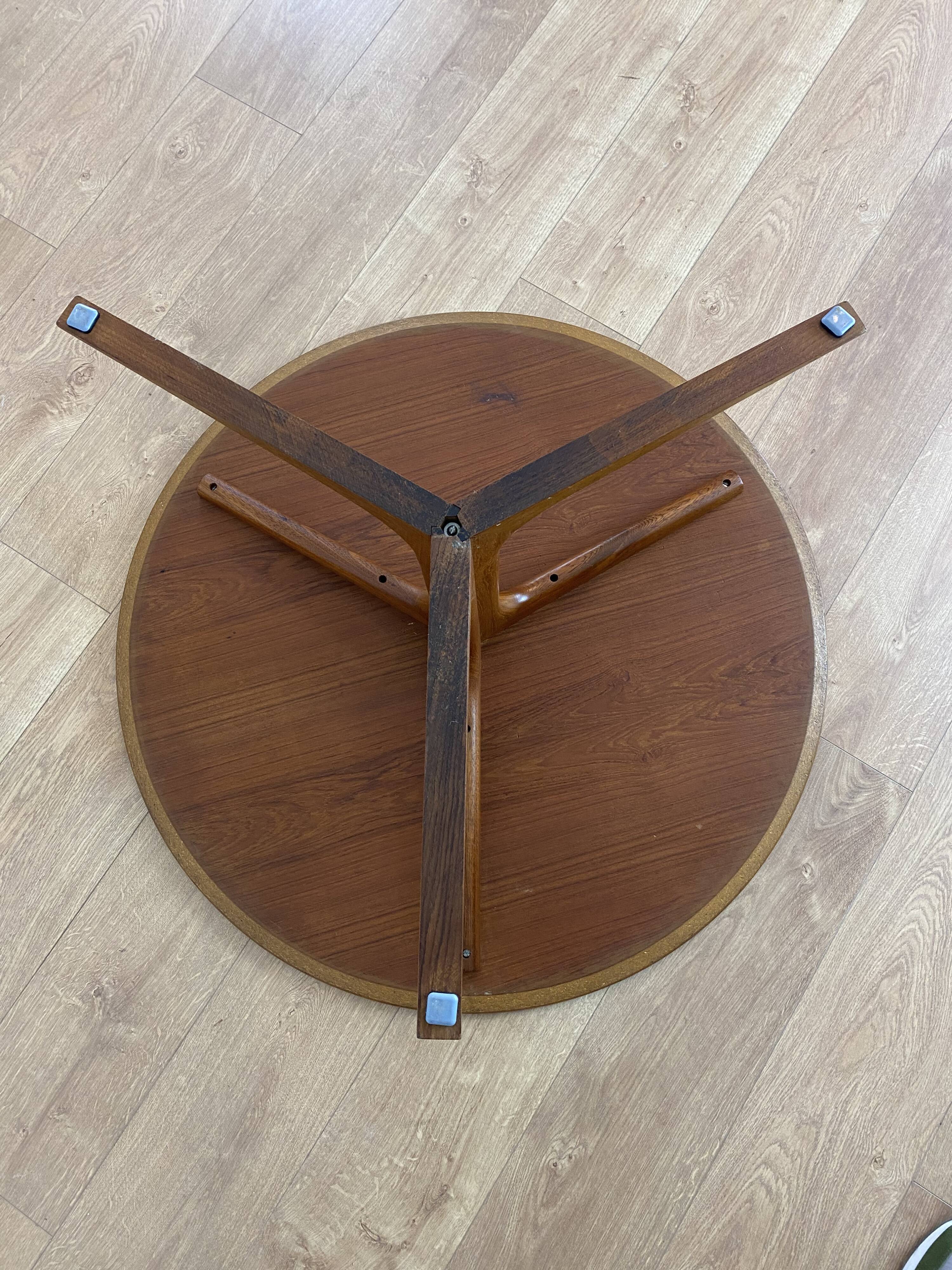 Scandinavian coffee table vintage round tripod