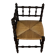 Chaise d'angle en bois sculpté et paille fin XIXème s.