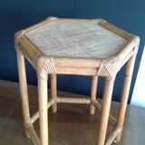 End of sofa. side table. wicker bamboo.vintage