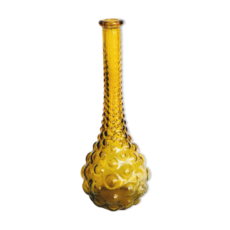Carafe italienne en verre d'empoli vintage coloris ambre