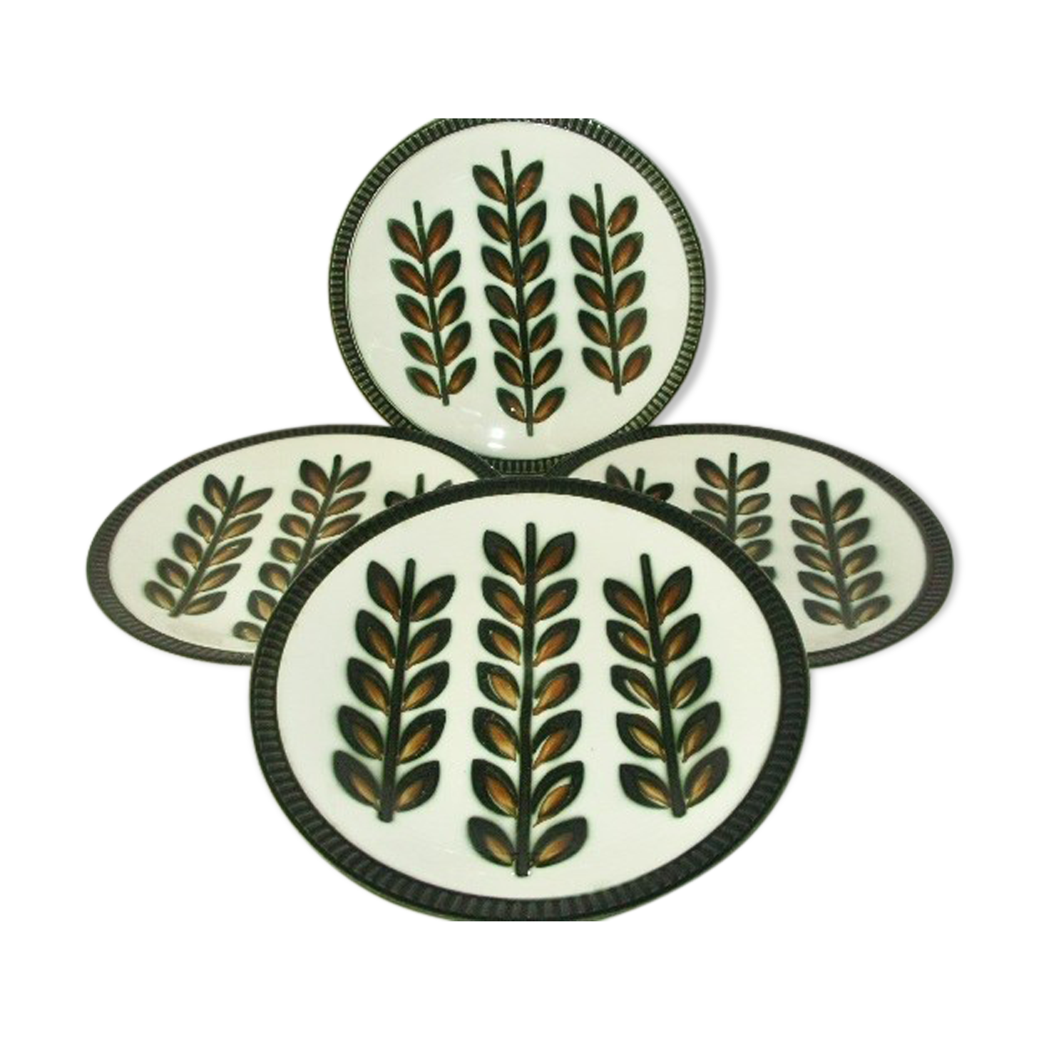 Lot 4 dinner plates Boch Louvière Rambouillet 1966