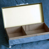 English silver metal card box