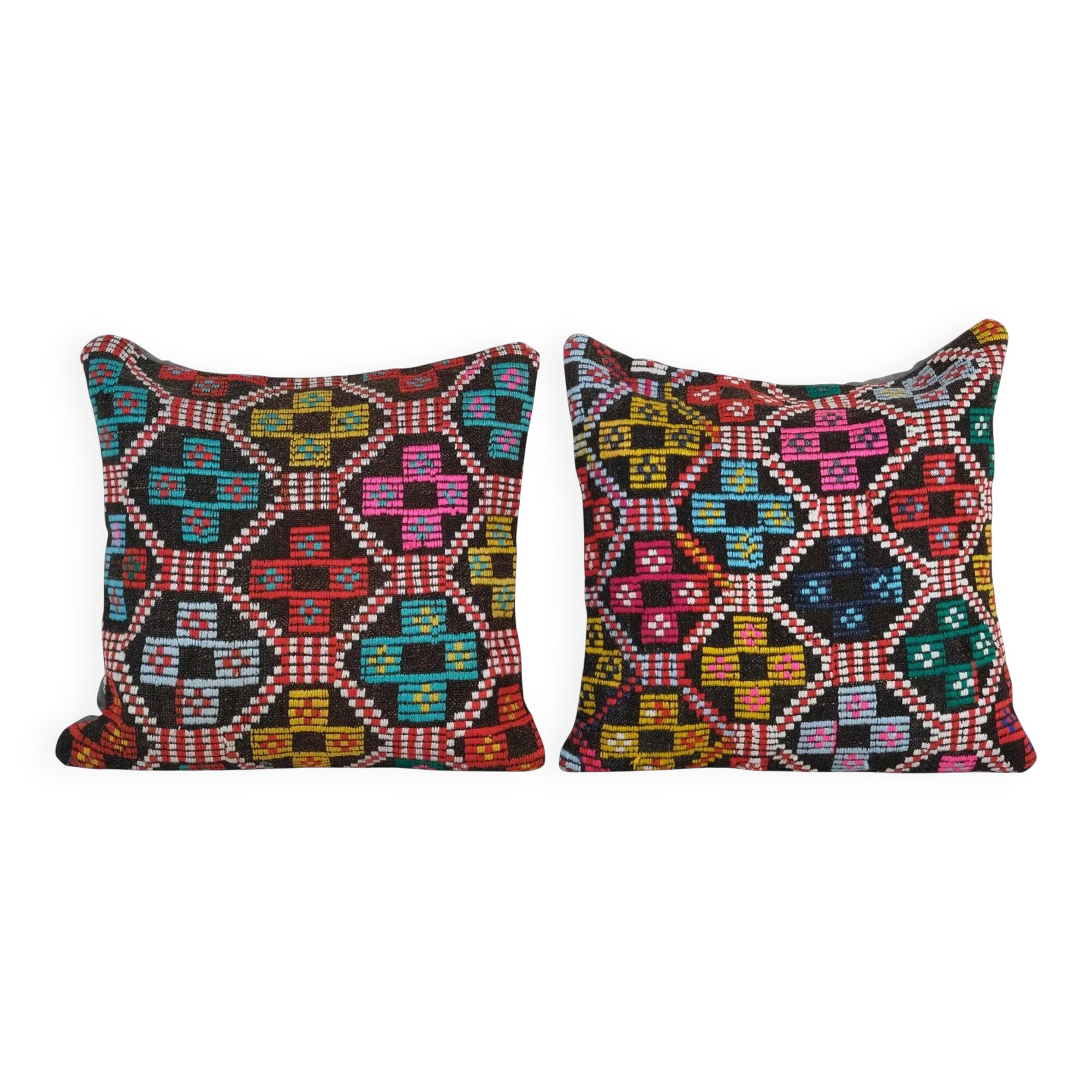 Set of 2 vintage kilim cushion covers 48x51 cm