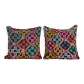 Set of 2 vintage kilim cushion covers 48x51 cm