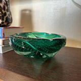 Cendrier / vide poche  murano bullé dans un vert Menthe