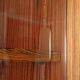 Enfilade wall vitrine in veneered teak from the 1960s.