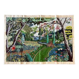 Embroidered wall tapestry