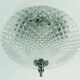 Vintage glass ceiling lamp textured glass and chrome 1970s