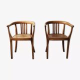 Pair of light oak armchairs, Germany, 1960
