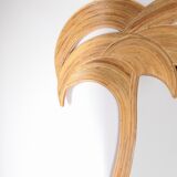 Double rattan palm mirror