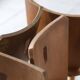 Set of four vintage brutalist wooden chairs from the 1960s.