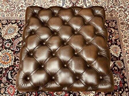Large red Chesterfield ottoman hocker pouffes