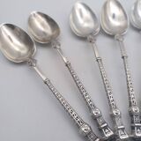 12 teaspoons, dessert, in silver. minerva and goldsmith hallmarks. 12.5 cm.