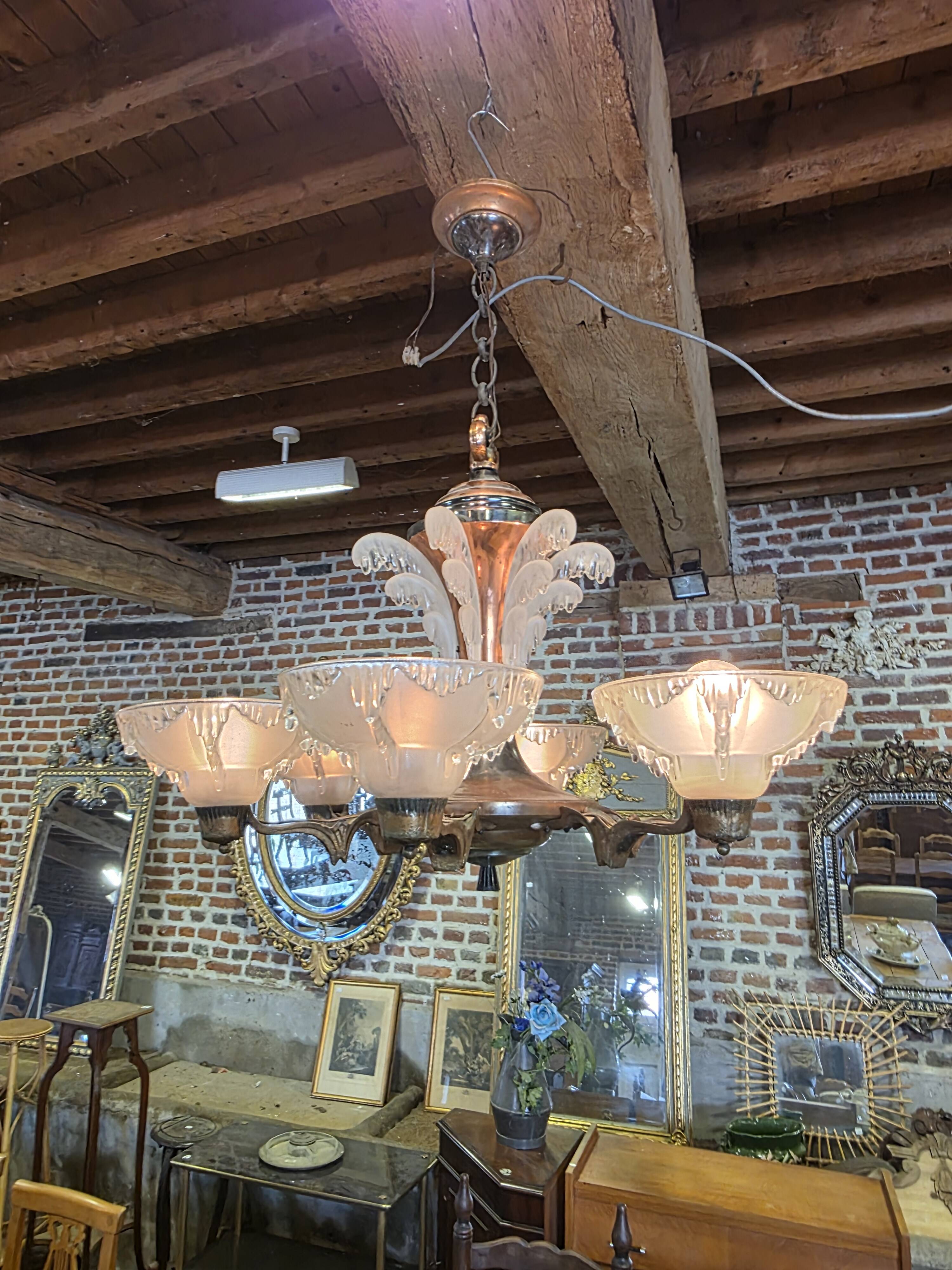 Ezan Art Deco 6-light chandelier