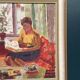 Original Swedish Oil on Panel – “Woman Reading Book” by Einar Emland