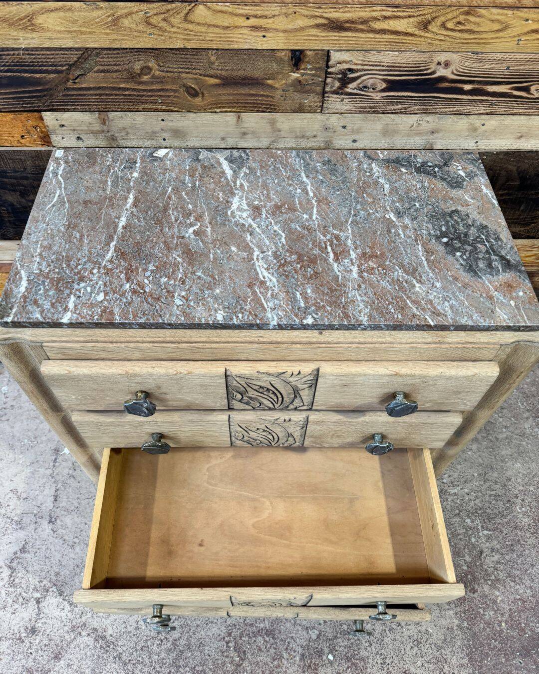 Art Deco oak chest of drawers