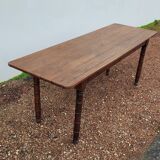 Rustic restaurant bistro table in solid oak, 1900 period - 1m85