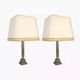 Paire de lampes en chrome et métal brossé