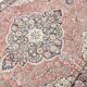 7x10 Vintage Salmon Pink & Navy Blue Vintage Persian Area Rug, 207x315 Cm