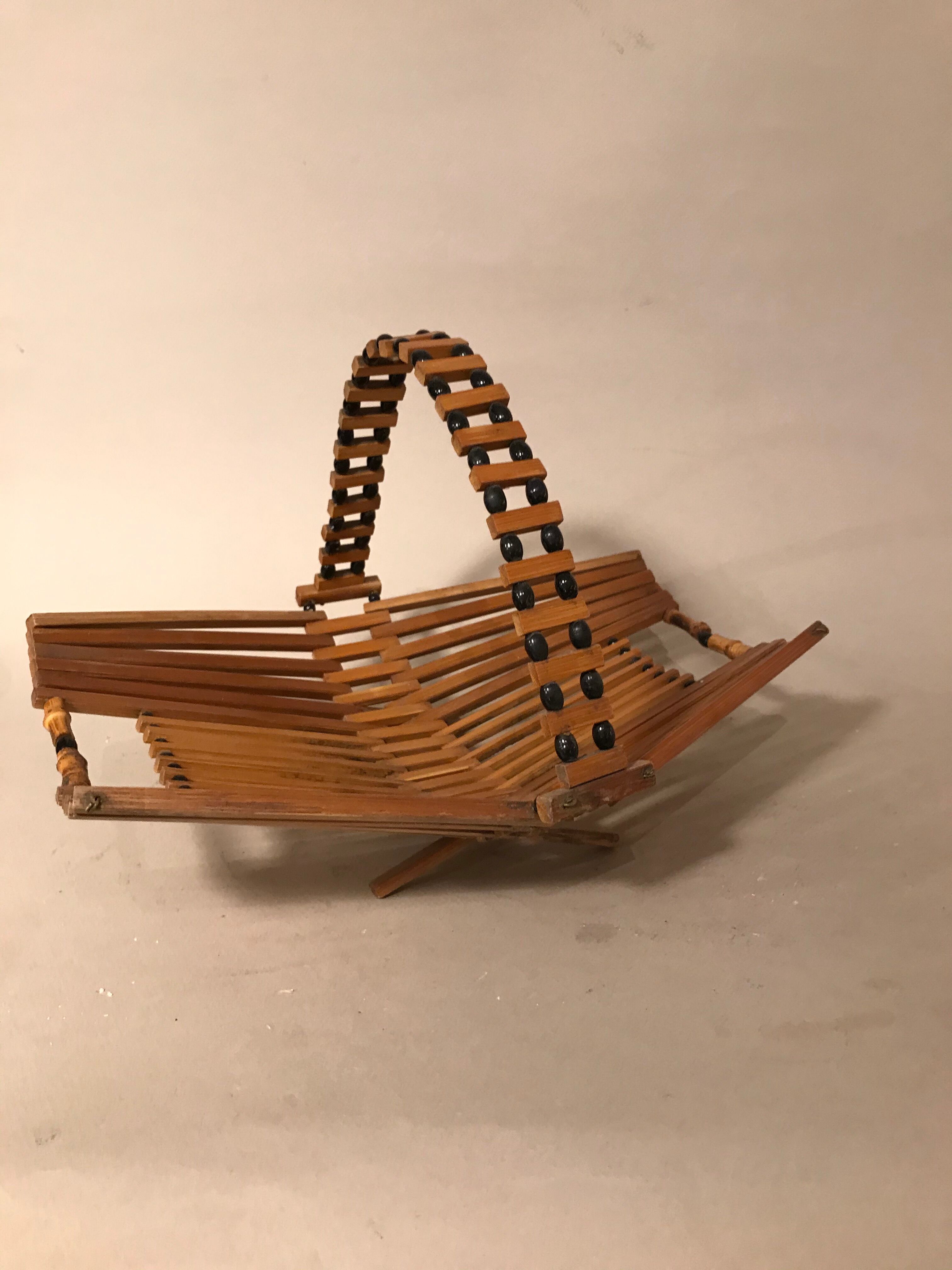 Rattan wicker bamboo fruit cup 1960 f