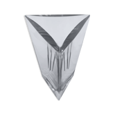 Triangular vase in thick transparent glass H:30cm
