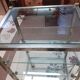 Glass and brass shelf on wheels