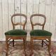 Paire de chaises époque Louis Phillipe en velours vert