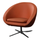 Vintage Mid-Century Scandinavian Modern Space Age Orange Swivel Armchair