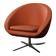 Vintage Mid-Century Scandinavian Modern Space Age Orange Swivel Armchair