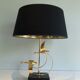 Brass Table Lamp with Wild Goose Flight, French Work, circa 1970