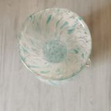 Vase verre moucheté bleu