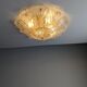 Lampe de plafond Foglia d’Oro de Barovier & Toso, Murano, Italie, années 1980.